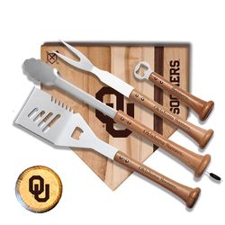 Baseball BBQ NCAA Stainless Steel Natural Grill Tool Set
