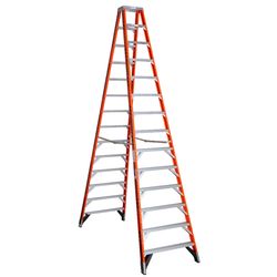 Werner 14 ft. H Fiberglass Step Ladder Type IA 300 lb. cap.
