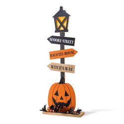 Glitzhome Lantern Lamp Post with Timer Porch Decor 1 pc