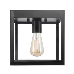 Globe Electric Switch Incandescent/LED Matte Black Dimmable Outdoor Light Fixture Hardwired