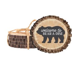 P Graham Dunn 4.25 in. H X 4 in. L Multicolored Wood Barky Coaster