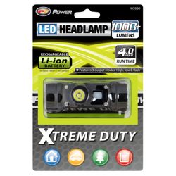 PT Power 1000 lm Black LED Rechargeable Head Lamp 18650 Battery