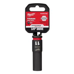 Milwaukee Shockwave 11 mm X 3/8 in. drive Metric 6 Point Deep Impact Socket 1 pc