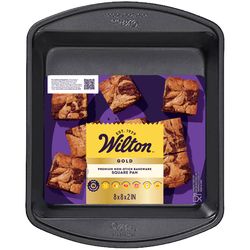 Wilton Gold 8 in. W X 8 in. L Square Cake Pan Gray 1 pc