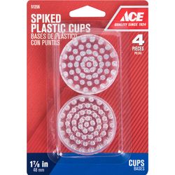 Ace Plastic Furniture Cups W/Spikes Clear Round 1-7/8 in. W 4 pk
