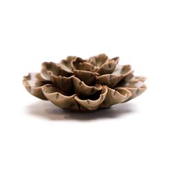 Chive Japan 1.6 in. H X 3.5 in. L Glazed Olive Ceramic Petunia Wall Flower
