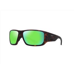 Maui Jim Keha Sunglasses Men's Matte Dark Havana Frame Maui Green Lens Polarized