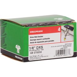 HILLMAN 1/8 in. D X 1.45 in. L Steel Pan Head Drive Wall Anchors 100 pc