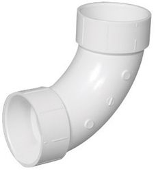 Charlotte Pipe Schedule 40 4 in. Hub X 4 in. D Hub PVC Long Sweep Elbow