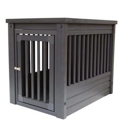DogiPot Medium Wood/Polyfiber Dog Crate Espresso 25 in. H X 21 in. W X 30 in. D