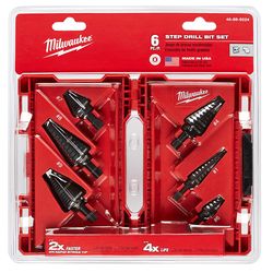 Milwaukee Assorted Black Oxide Step Drill Bit Set 3-Flat Shank 6 pc