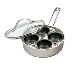 RSVP International Endurance Silver Stainless Steel Egg Poacher Set 4 each