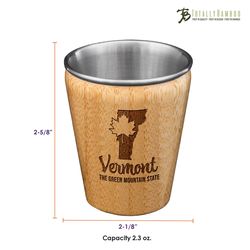 Totally Bamboo 2 oz Brown/Silver Stainless Steel/Wood Vermont Shot Glass