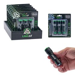 LitezAll Black LED Rechargeable Tactical Flashlight