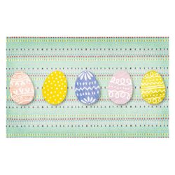 Modern Mat 20 in. W X 32 in. L Multi-Color Easter Eggs Pattern Background Polyester Door Mat