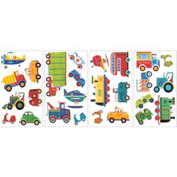 RoomMates Assorted in. W X 2.5 - 4.5 in. L Transportation Peel and Stick Wall Decal