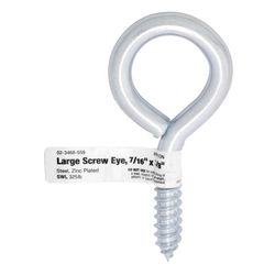 Hampton 7/16 in. D X 3-7/8 in. L Zinc-Plated Steel Screw Eye 325 lb. cap. 10 pk
