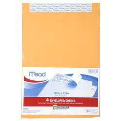 Mead Press-It Seal-It 10 in. W X 13 in. L Tan Envelopes 4 pk