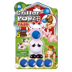 Playmaker Toys Critter Popz Farm Animals Popper Toy Blue/White 6 pc