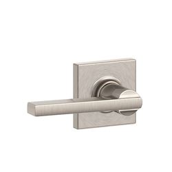 Schlage F Series Latitude/Collins Satin Nickel Passage Lever 1-3/4 in.
