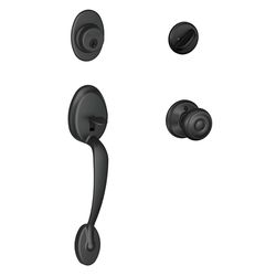 Schlage Plymouth/Georgian Matte Black Handleset