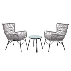 Alpine Dark Gray Steel Frame Chair Set