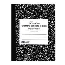 Bazic Products 9-3/4 in. W X 7-1/2 in. L College Ruled Stitched Black Premium Black Composition Book