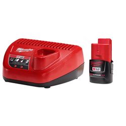 Milwaukee M12 REDLITHIUM CP 2 Ah Lithium-Ion Battery and Charger 2 pc