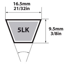 Mitsuboshi Super KB Standard V-Belt 0.66 in. W X 99 in. L For Riding Mowers