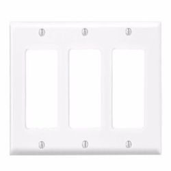 Leviton Antimicrobial Powder Coated White 3 gang Thermoset Plastic Decorator Wall Plate 1 pk