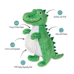 Pet Shop by Fringe Studio For Dog Multicolored Plush Roar And Explore Dog Toy