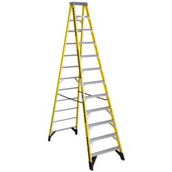 Werner 12 ft. H Fiberglass Step Ladder Type IAA 375 lb. cap.