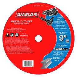Diablo 9 in. D X 7/8 in. X 3/32 in. thick Aluminum Oxide Metal Cut-Off Disc 1 pc