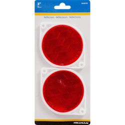 HILLMAN 3 in. Round Red Reflectors 2 pk