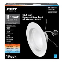 Feit Enhance White 7.4 in. W Aluminum LED Dimmable Recessed Downlight 14.3 W