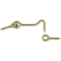 National Hardware Medium Gold Solid Brass 2-1/2 in. L Hook and Eye 1 pk
