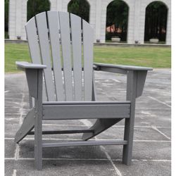Backyard Nature Gray HDPE Frame Adirondack Chair