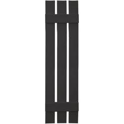 Builders Edge 51 in. H X 12 in. W Black Board and Batten Vinyl Shutter 2 pk