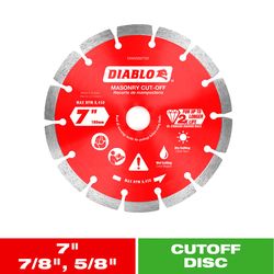 Diablo 7 in. D X 7/8 in. X .094 in. thick Diamond Masonry Cut-Off Disc 1 pk
