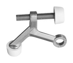 National Hardware Zinc Satin Nickel Silver Hinge Pin Door Stop Mounts to door .5 in.