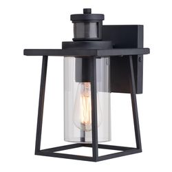 Dualux Motion-Sensing Hardwired LED Black Porch Light