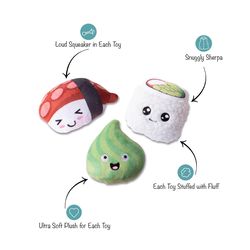 Pet Shop by Fringe Studio For Dog Assorted Plush Sushiholic Dog Toy Small 1 pk