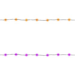 Celebrations Halloween Orange/Purple 50 ct 1 in. LED Prelit Light String String Lights