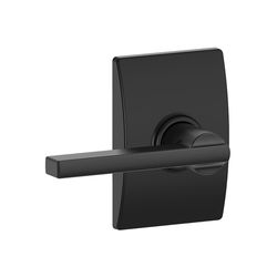 Schlage F Series Latitude/Century Matte Black Passage Lever 1-3/4 in.