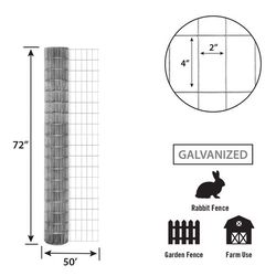 FarmGard 72 in. H X 50 ft. L Steel Welded Wire Fence Gray