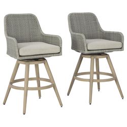Signature Design by Ashley Seton Creek Brown Aluminum Frame Casual Barstool Gray