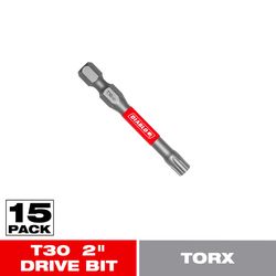 Diablo Torx #30 X 2 in. L Driver Bit Black Oxide 15 pk