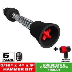 Diablo Amped Rebar Demon 5/16 in. X 9 in. L Carbide Tipped Dust Extraction Drill Bit SDS-Plus Shank
