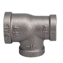 STZ Industries 3/4 in. FIP each X 1/2 in. D FIP 1/2 in. D FIP Black Malleable Iron Reducing Tee