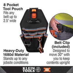 Klein Tools 8 pocket Ballistic Polyester Tool Pouch Black
